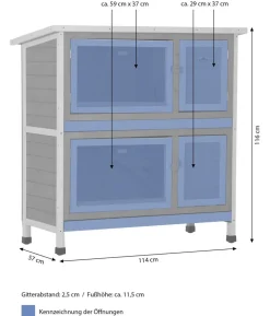 Dehner Lieblinge Kaninchenstall Original mit Wärmedämmung, ca. B114/H116/T57 cm