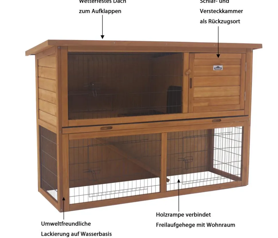 Dehner Lieblinge Kaninchenstall Hoppel, ca. B136,4/H92/T50 cm