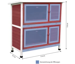 Dehner Lieblinge Kaninchenstall Landhaus, mit Wärmedämmung, ca. B114/H116/T57 cm