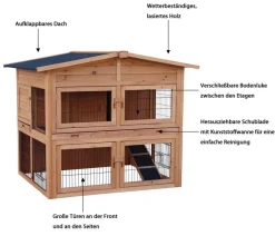Dehner Lieblinge Kaninchenstall Villa, ca. B115/H112/T97 cm