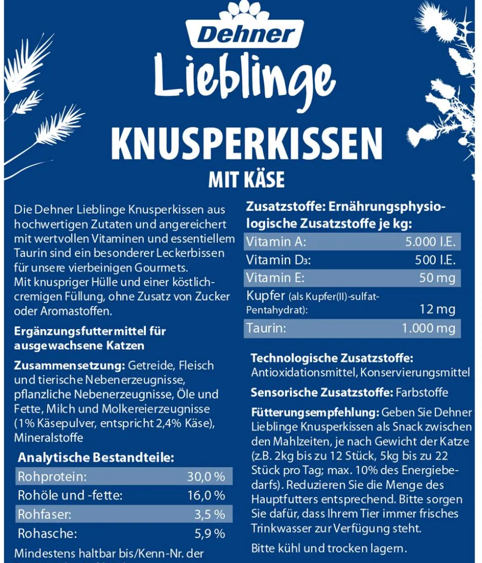 Dehner Lieblinge Katzensnack Knusperkissen, 60 g