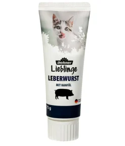 Dehner Lieblinge Katzensnack Leberwurst mit Hanföl, 75 g
