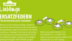 Dehner Lieblinge Katzenspielzeug Peekaboo, ca. Ø27/H5,5 cm + 2 Extra-Ersatzfedern