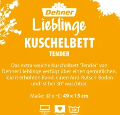 Dehner Lieblinge Kuschelbett Tender, rund, grau