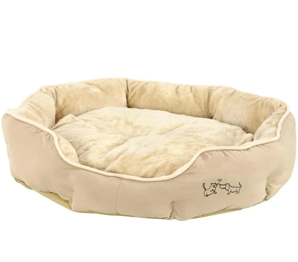 Dehner Lieblinge Kuschelbett Sammy, oval, beige