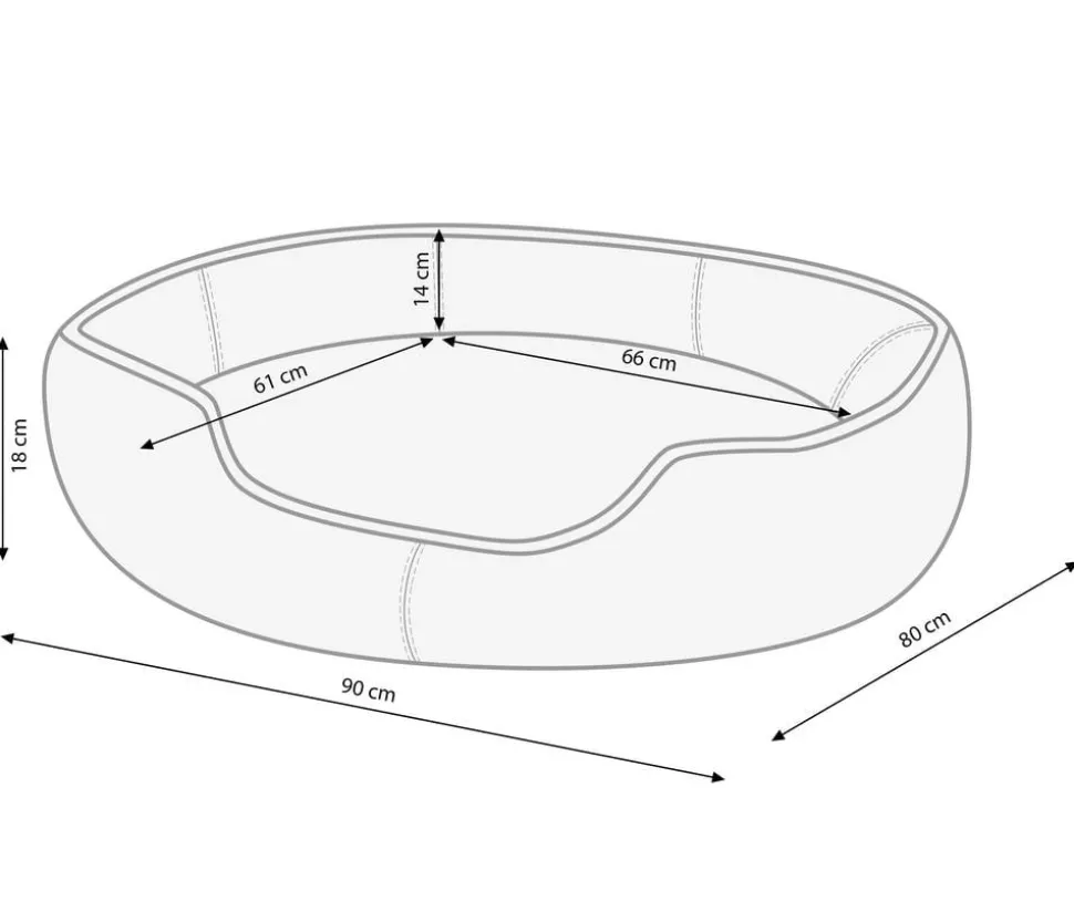 Dehner Lieblinge Kuschelbett Sammy, oval, grau