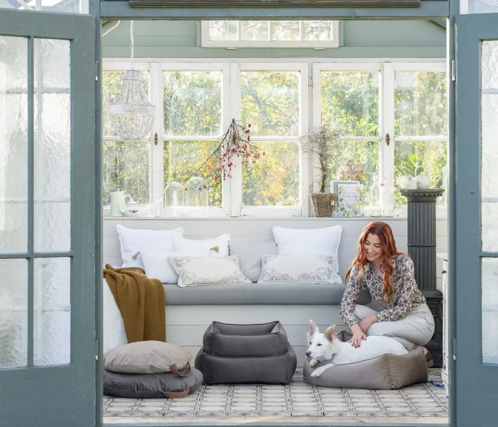 Dehner Lieblinge Kuschelbett Woof, rechteckig, grau