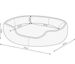 Dehner Lieblinge Kuschelbett Pitch, oval, grün