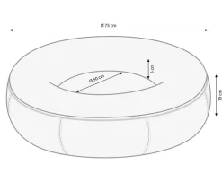 Dehner Lieblinge Kuschelbett Cora, rund, braun, ca. B75/H19/T75 cm