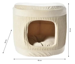 Dehner Lieblinge Kuschelhöhle Baroque 2 in 1, oval, beige, ca. B40/H35/T36 cm