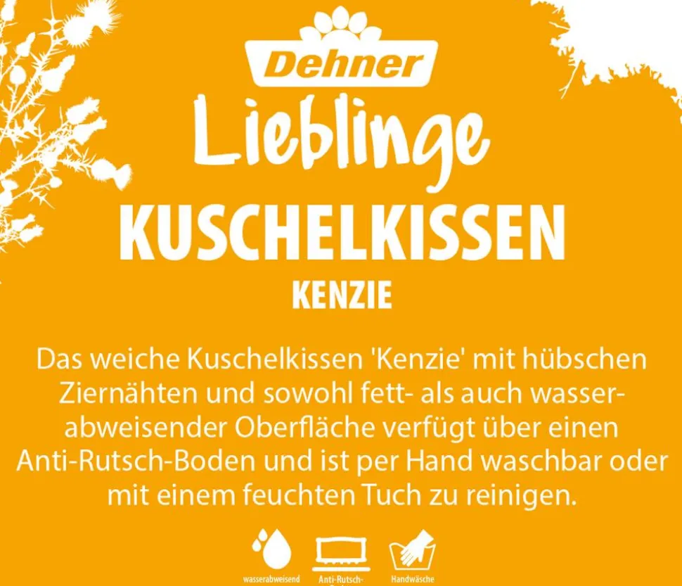 Dehner Lieblinge Kuschelkissen Kenzie, rechteckig, beige