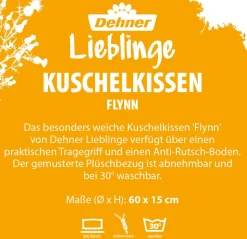 Dehner Lieblinge Kuschelkissen Flynn, rund, ca. Ø60/H15 cm
