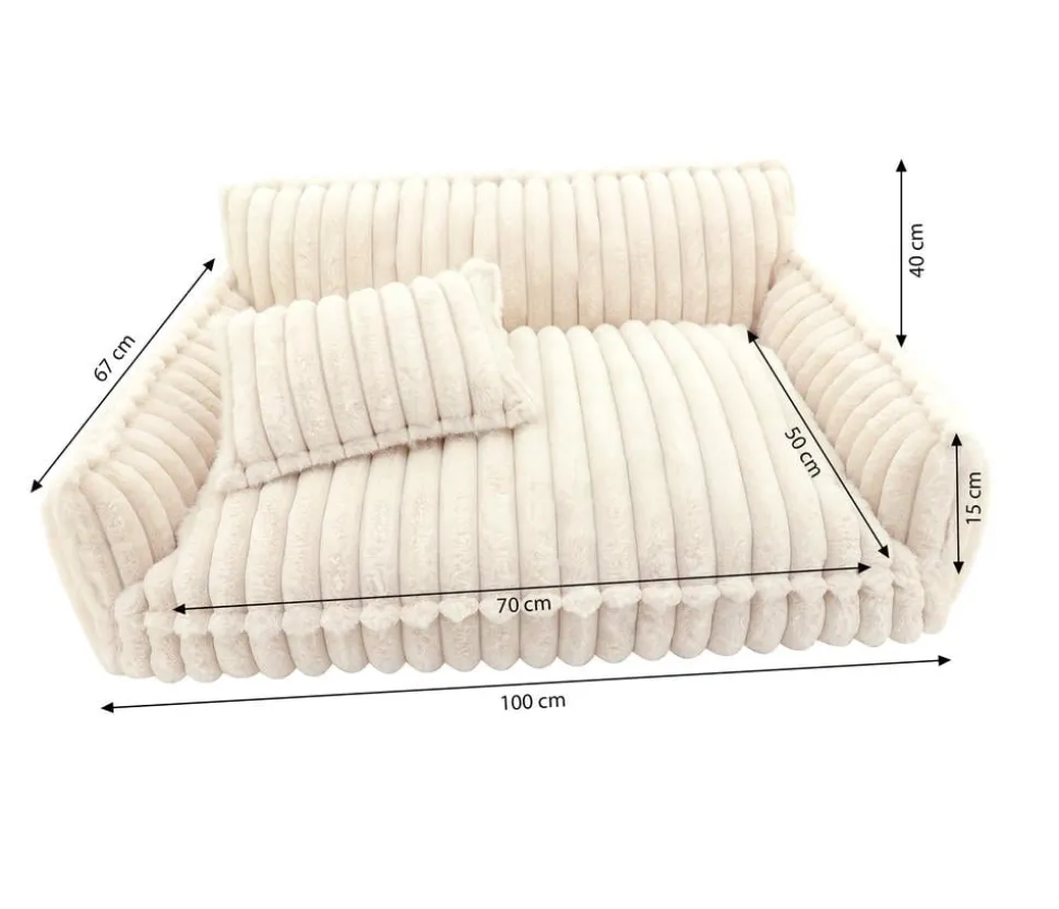 Dehner Lieblinge Kuschelsofa Arctica, rechteckig, beige, ca. B100/H40/T67 cm