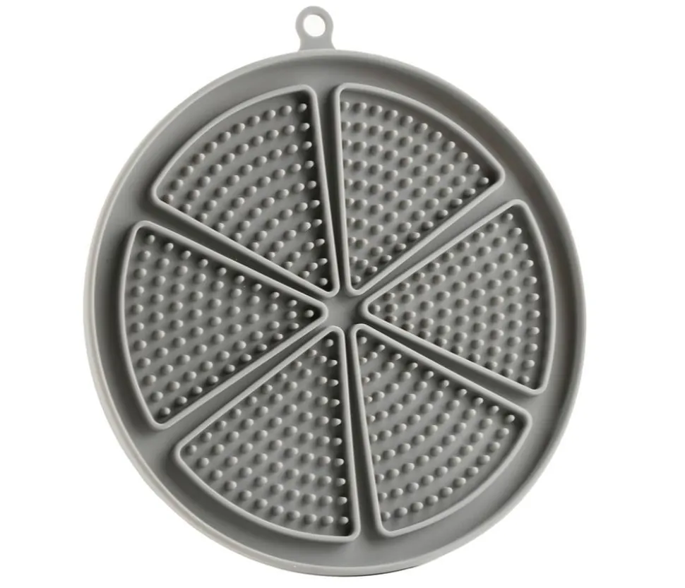 Dehner Lieblinge Leckmatte Jack, grau, ca. Ø18/H1,6 cm