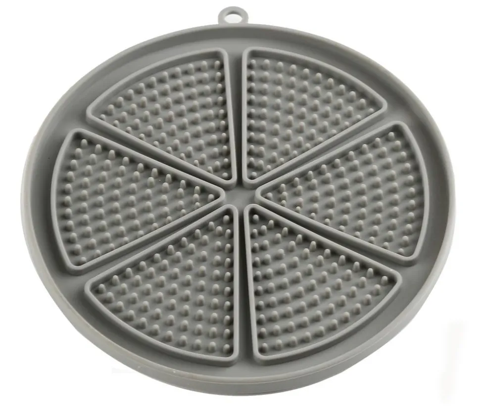 Dehner Lieblinge Leckmatte Jack, grau, ca. Ø18/H1,6 cm