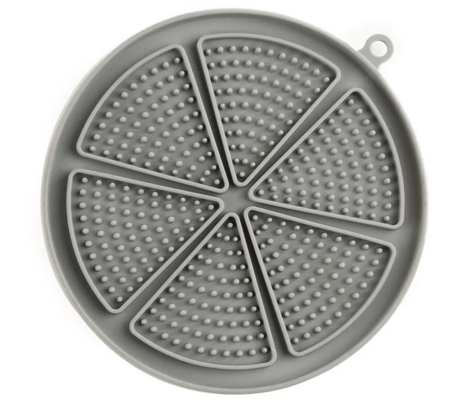 Dehner Lieblinge Leckmatte Jack, grau, ca. Ø18/H1,6 cm