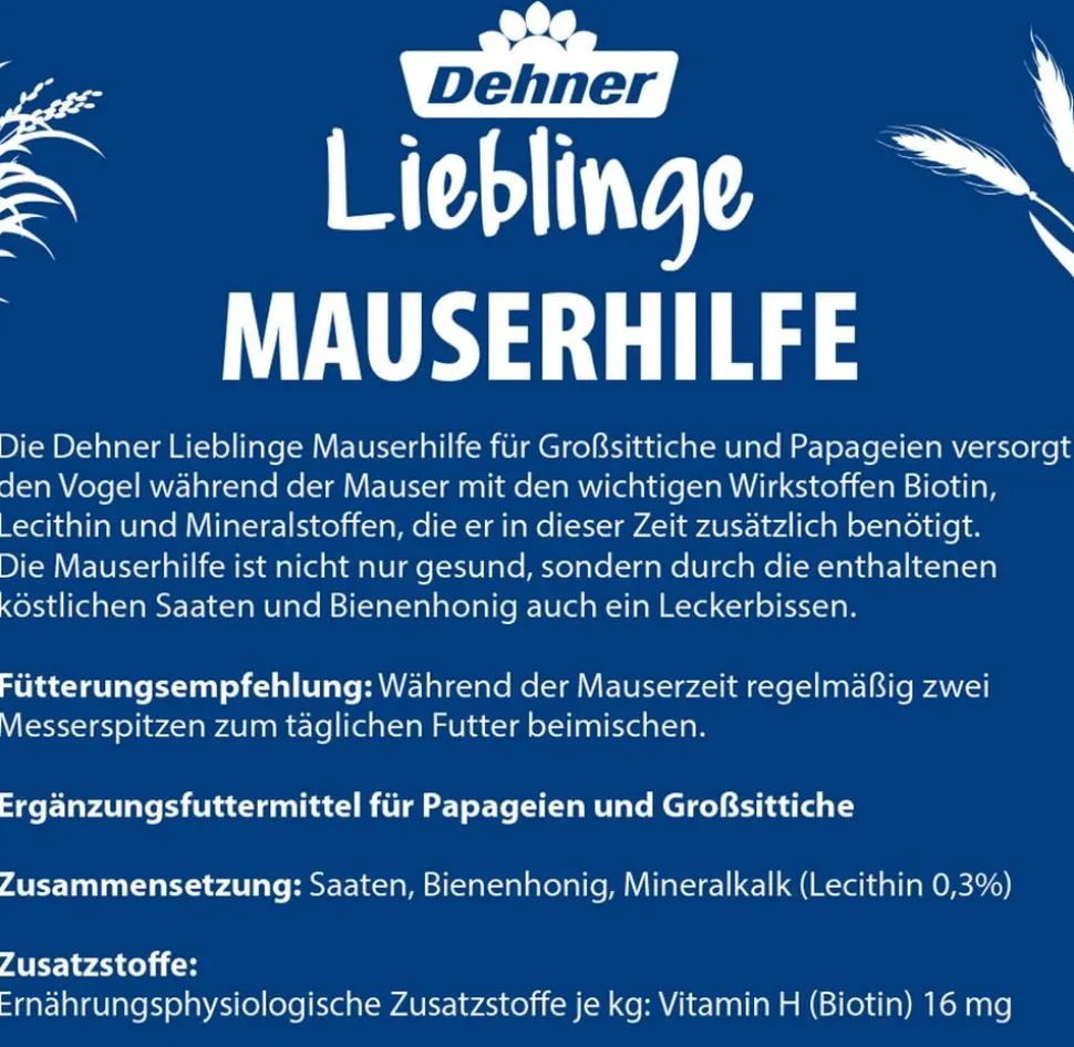 Dehner Lieblinge Mauserhilfe für Großsittiche und Papageien, 20 g
