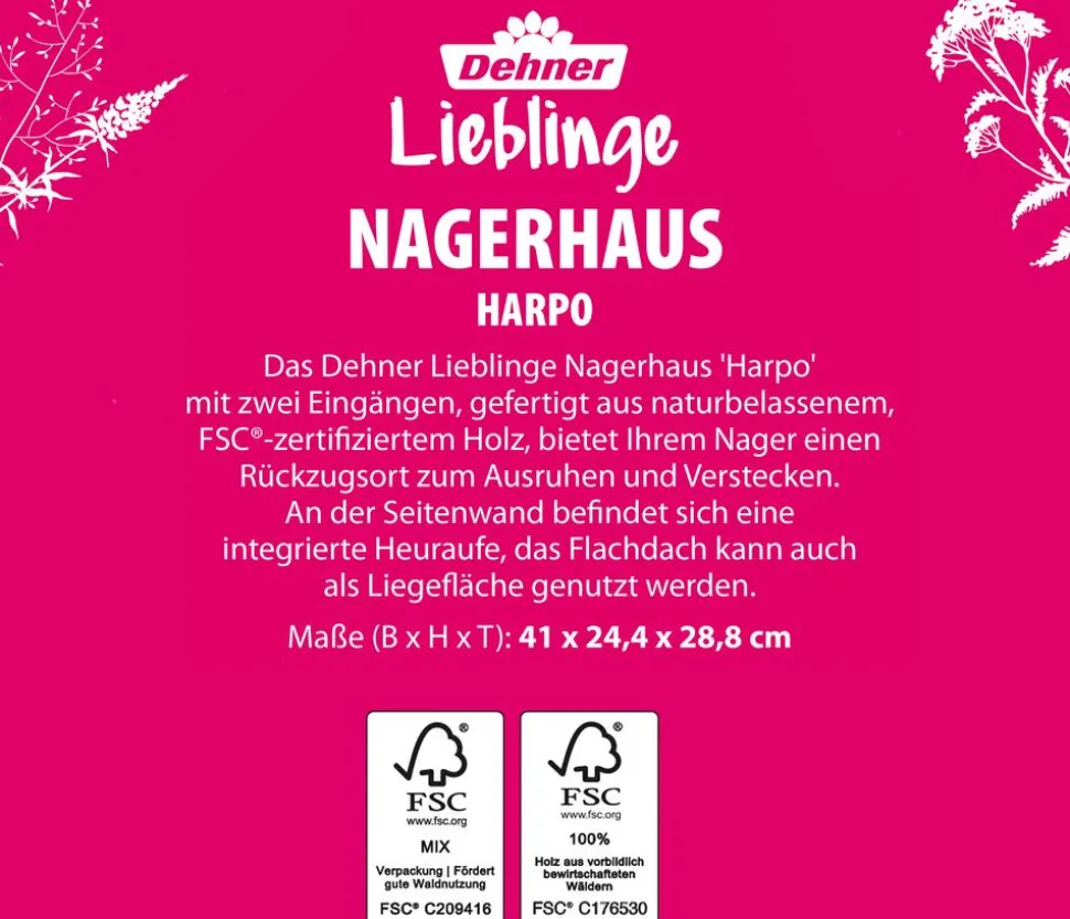 Dehner Lieblinge Nagerhaus Harpo, ca. B41/H24,4/T28,8 cm
