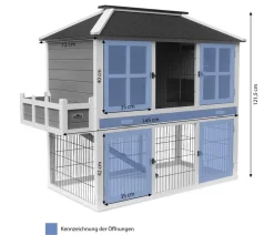 Dehner Lieblinge Nagerheim Palazzo, blau, ca. B145/H121/T72 cm