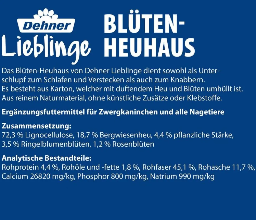 Dehner Lieblinge Nagersnack Blüten-Heuhaus