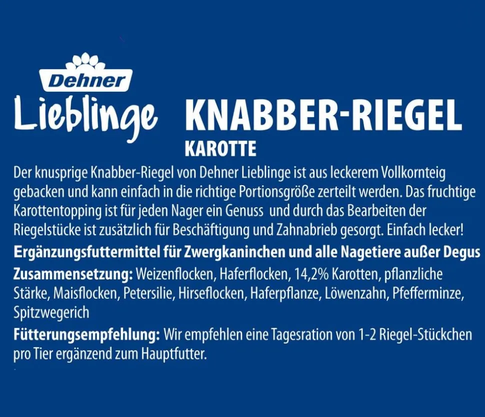 Dehner Lieblinge Nagersnack Knabber-Riegel, 100 g