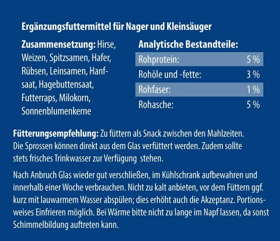 Dehner Lieblinge Nagersprossen für Meerschweinchen & Kaninchen, Junior, 210 ml