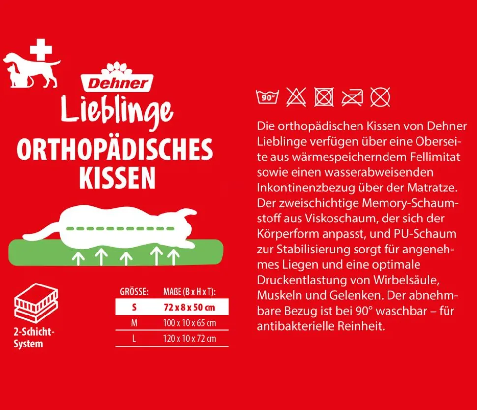 Dehner Lieblinge Orthopädisches Hundekissen Somnus, rechteckig