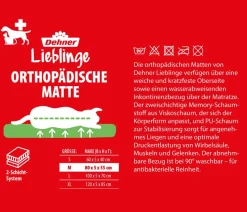 Dehner Lieblinge Orthopädische Hundematte Somnus, rechteckig, grau