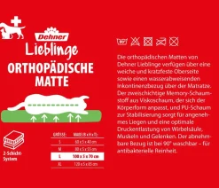 Dehner Lieblinge Orthopädische Hundematte Somnus, rechteckig, grau