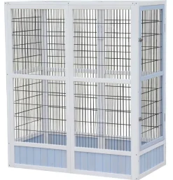 Dehner Lieblinge Vogelgehege Santorini, weiß/blau, ca. B116,4/H136/T60 cm