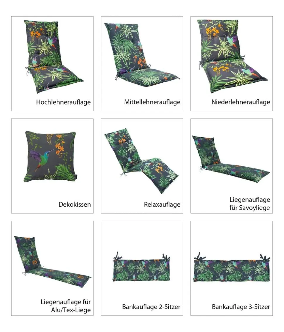 Dehner Liegenauflage Sicilia für Alu-Tex-Liegen, ca. B54/H4/T198 cm
