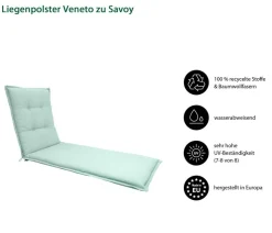 Dehner Liegenauflage Veneto für Gartenliege Savoy, ca. B57/H6/T178 cm