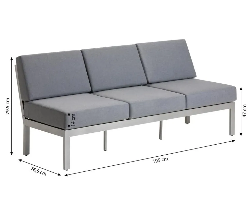 Dehner Loungebank Chicago, 3-Sitzer