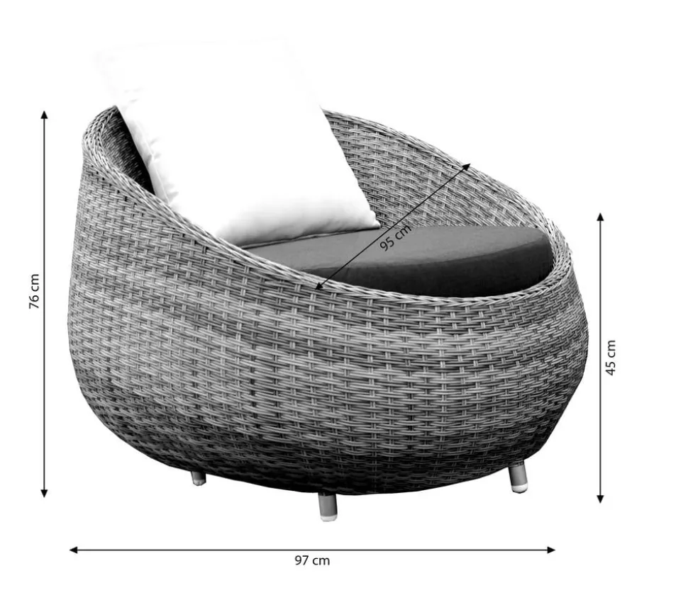 Dehner Loungesessel Avani, ca. B95/H76/T97 cm