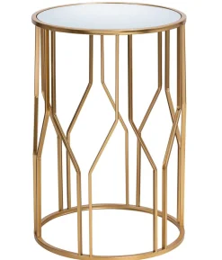 Dehner Metall-Beistelltisch, gold, ca. Ø32/H46,5 cm
