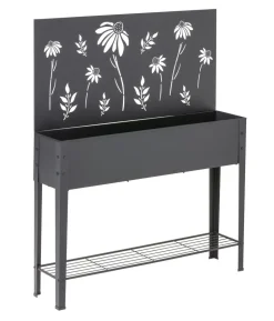 Dehner Metall-Hochbeet Bretagne, schwarz, ca. B115/H143/T27 cm