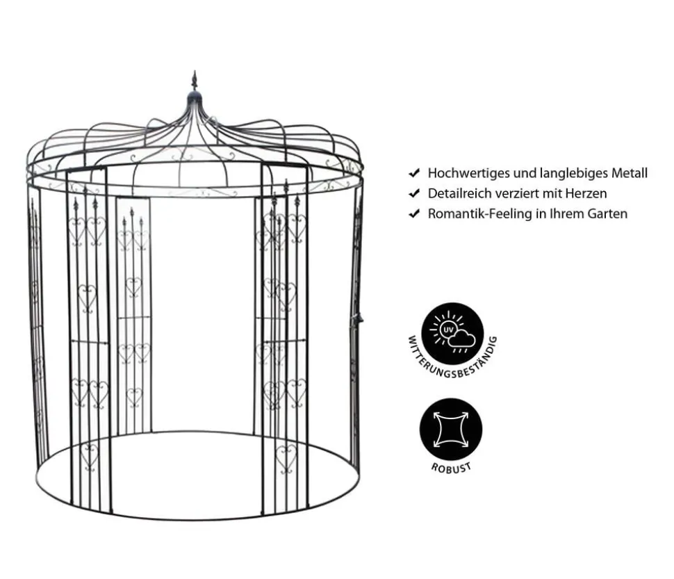 Dehner Metall-Pavillon Canterbury, ca. Ø232/H271 cm