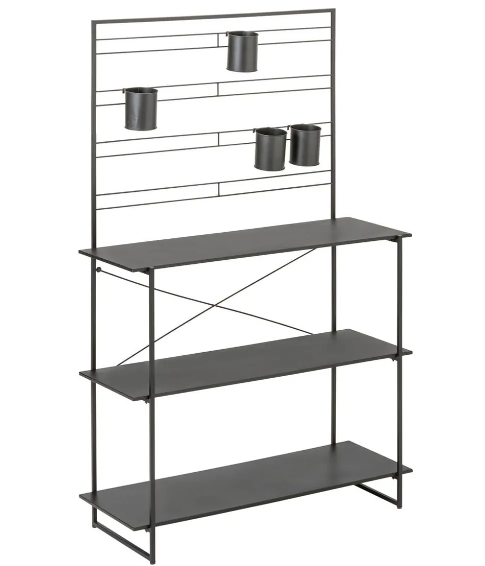 Dehner Metall-Pflanztisch Provence, schwarz, ca. B100/H160/T40 cm