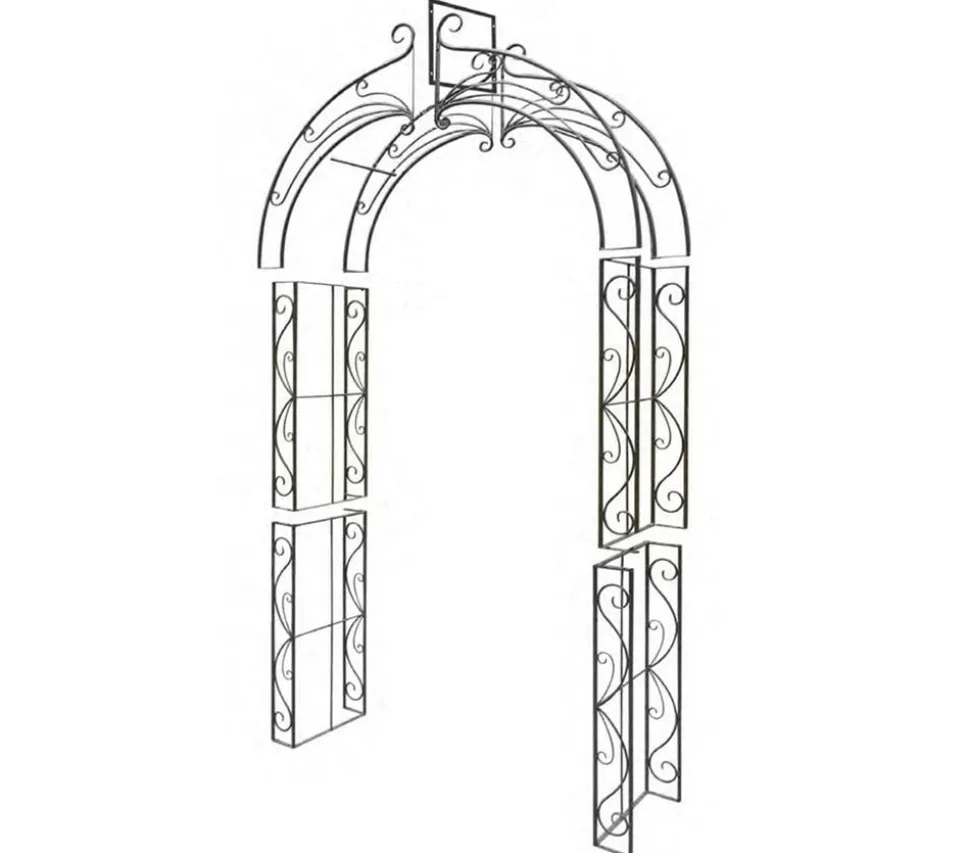Dehner Metall-Rosenbogen Newport, ca. B134/H244/T38 cm