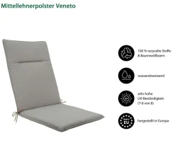 Dehner Mittellehnerauflage Veneto, ca. B48/H4/T108 cm