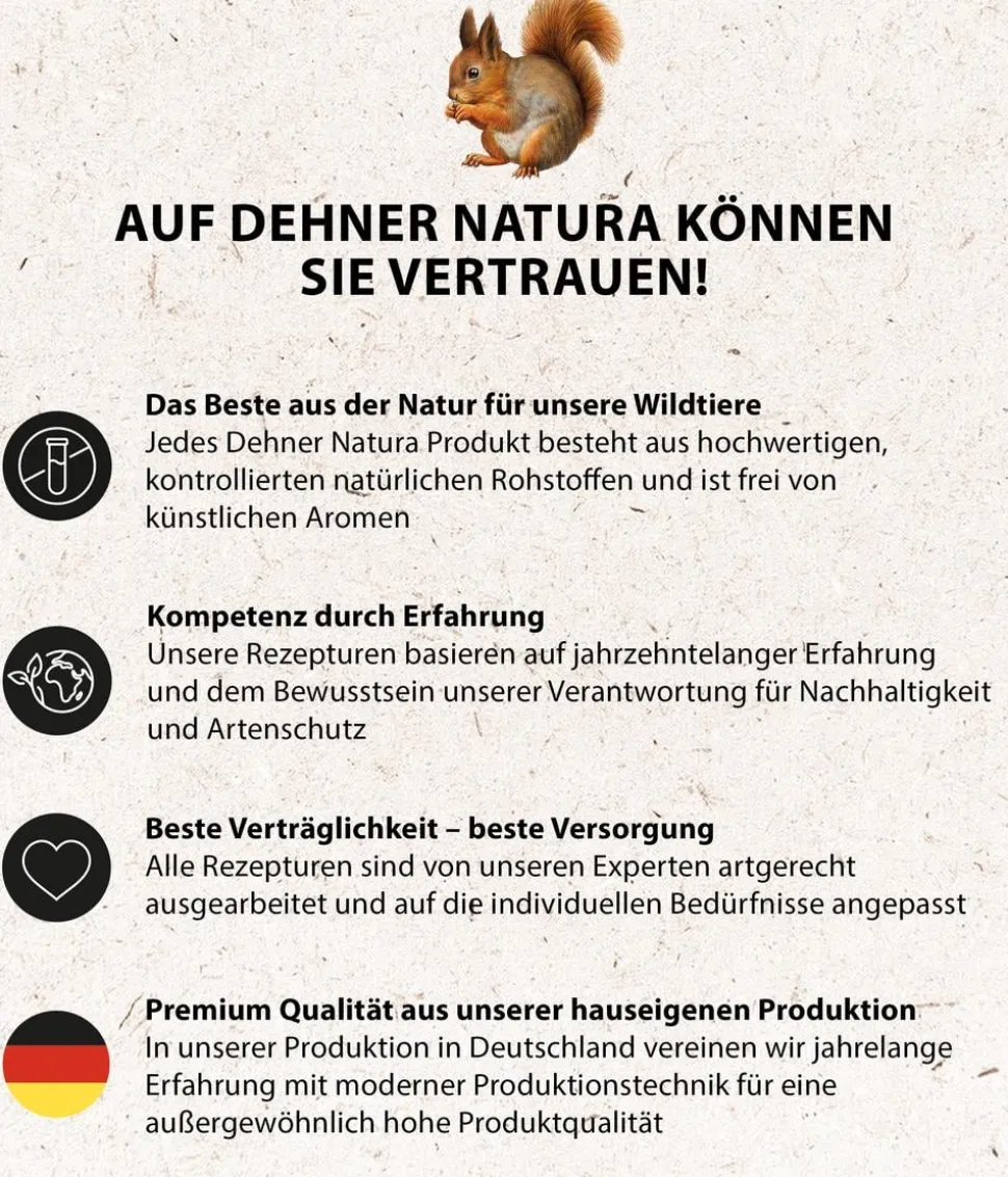 Dehner Natura Premium Eichhörnchenfutter Eichhörnchen-Mix, 600 g