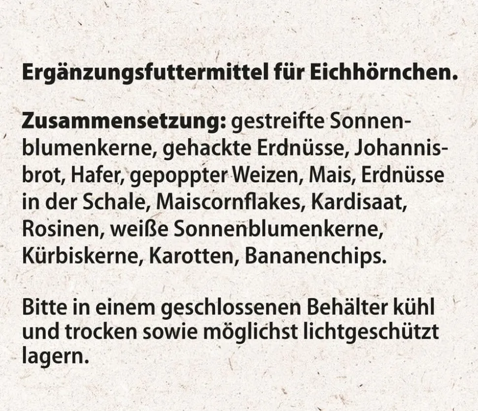 Dehner Natura Premium Eichhörnchenfutter Eichhörnchen-Mix, 600 g