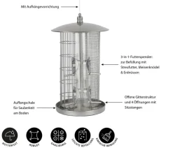Dehner Natura Premium Futterspender Triple, ca. Ø22/H36,5 cm