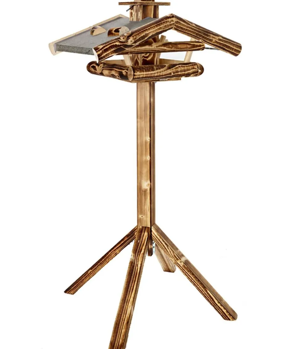 Dehner Natura Premium Futterhaus Watzmann, geflammt, inkl. Ständer, ca. B40/H133/T55 cm