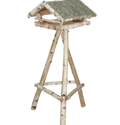 Dehner Natura Premium Futterhaus Nürnberg mit Heudach, inkl. Ständer Birkenholz, ca. B60/H130/T60 cm
