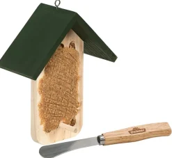 Dehner Natura Premium Futterhaus Rofan, geflammt, inkl. Ständer Alpstein, ca. B84,3/H129,7/T84,3 cm