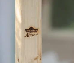 Dehner Natura Premium Futterhaus Wendelstein, natur, inkl. Ständer Alpstein, ca. B76/H142/T55 cm