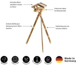 Dehner Natura Premium Futterhaus Rofan, geflammt, braun, ca. B64/H30,2/T56 cm