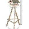 Dehner Natura Premium Futterhaus Augsburg mit Heudach, inkl. Ständer Birkenholz, ca. B60/H135/T60 cm