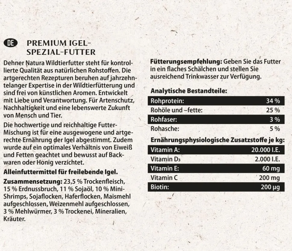 Dehner Natura Premium Igelfutter-Set, 3-teilig